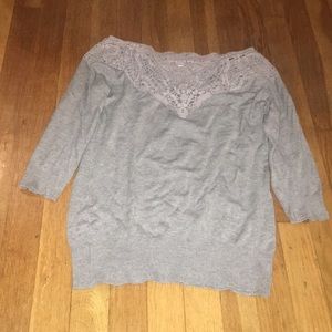 Grey quarter sleeved sweater